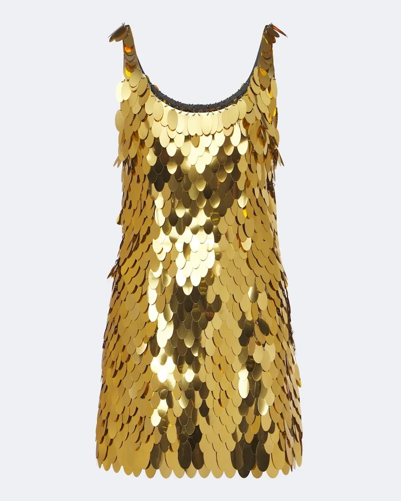Paco Rabanne Minikleid mit Pailletten Gold