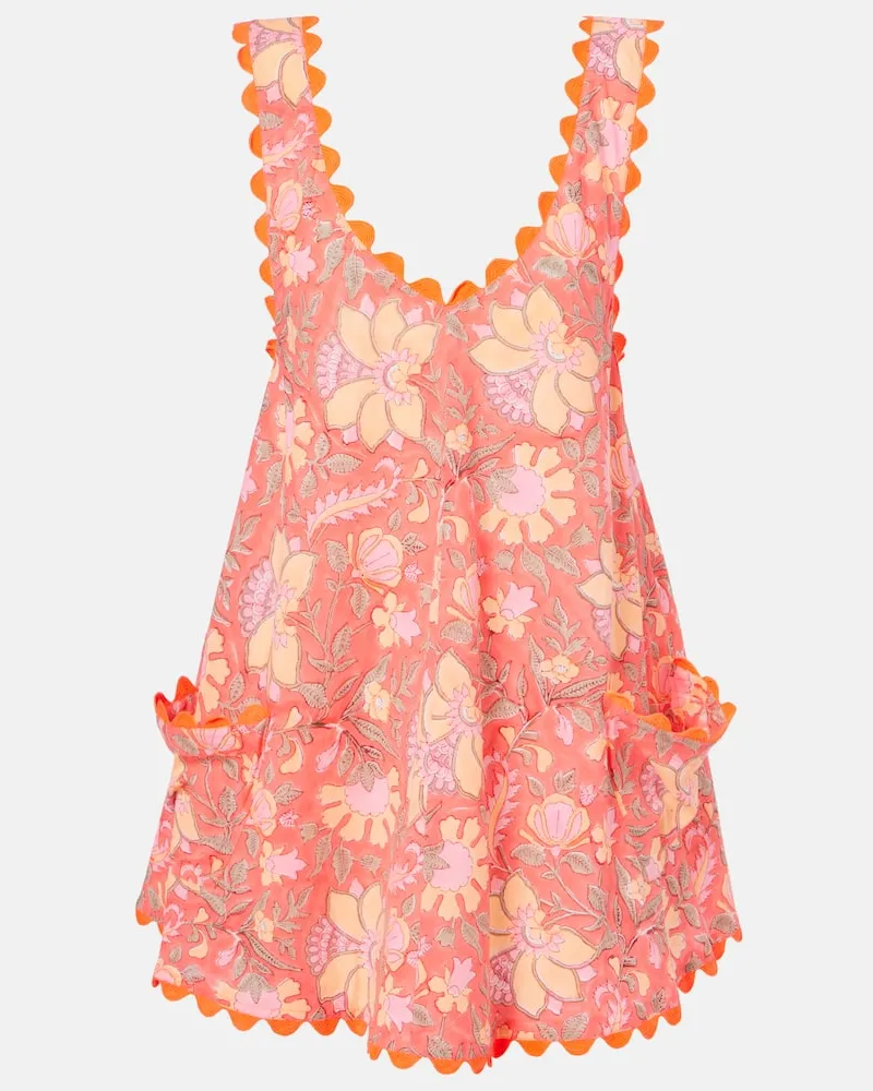 Juliet Dunn Minikleid aus Baumwolle Orange