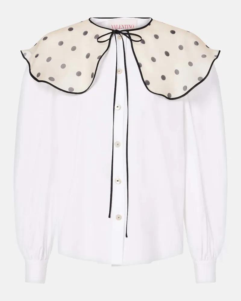Valentino Garavani Bluse aus Baumwollpopeline Weiß
