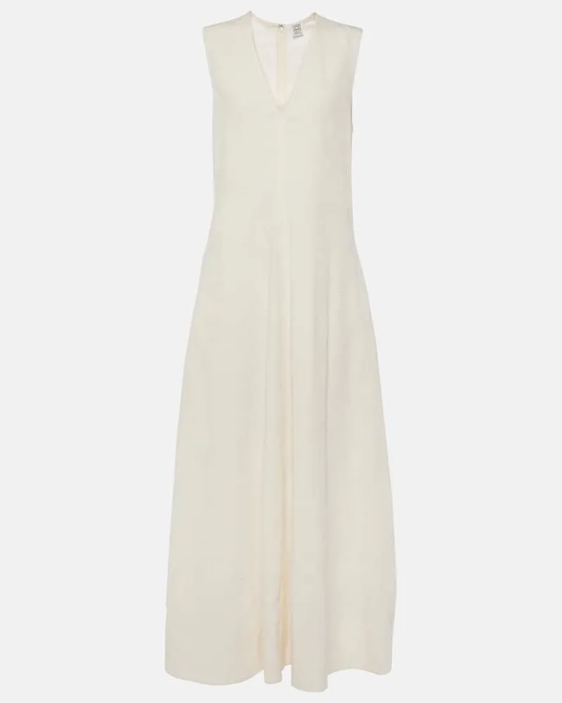 Totême Maxikleid aus einem Baumwollgemisch Weiß