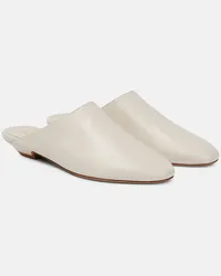 KHAITE Slippers Otto aus Leder Weiss