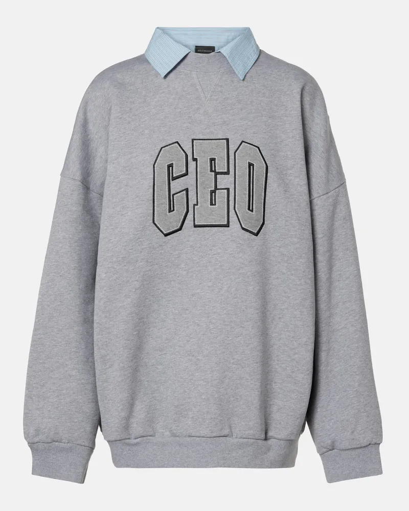 Balenciaga Sweatshirt CEO Team aus Baumwolle Grau