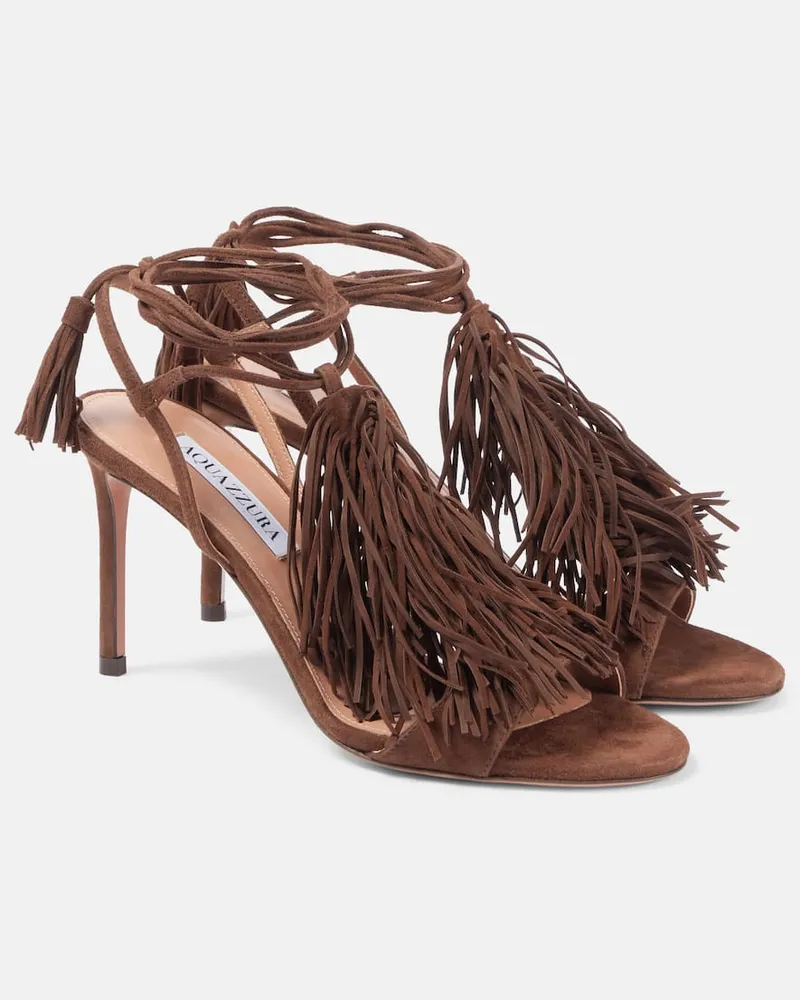 Aquazzura Sandalen 85 aus Veloursleder Braun