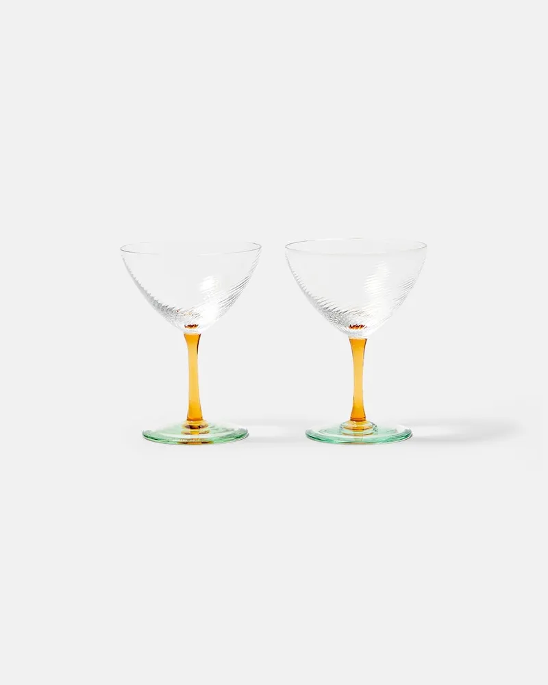 NasonMoretti Set aus zwei Cocktailgläsern Multicolor