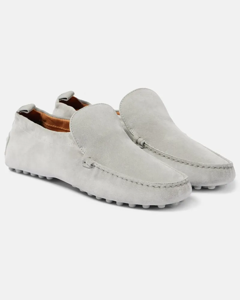 TOD'S Mokassins Gommino aus Veloursleder Grau