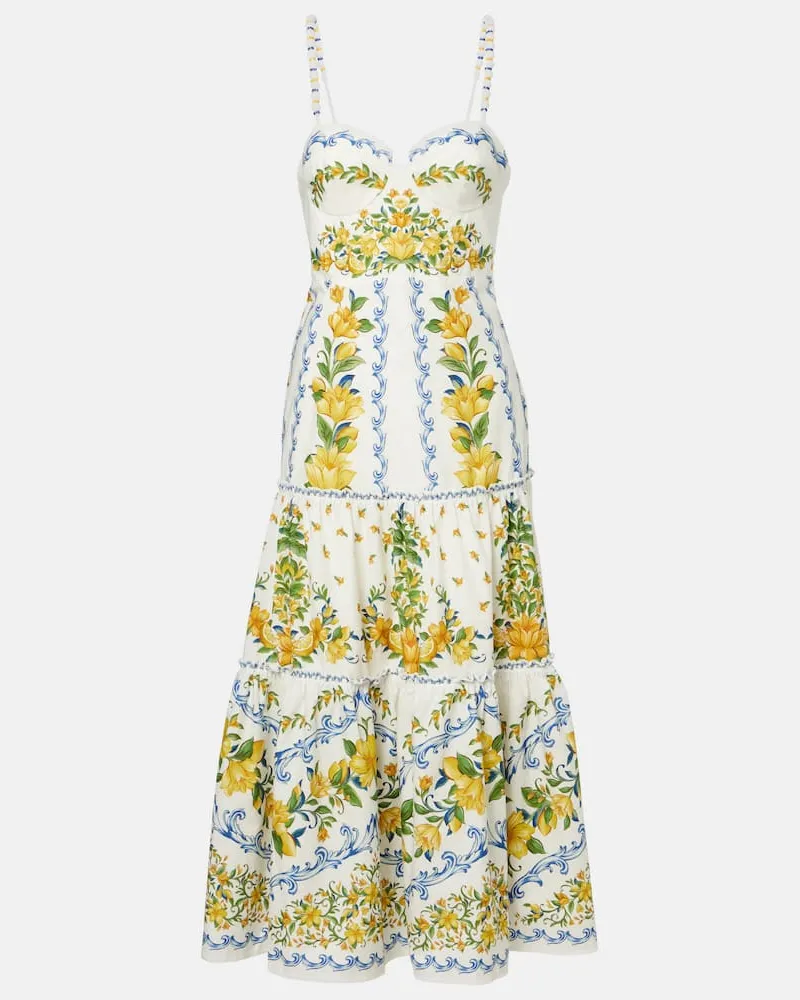 FARM Rio Bedrucktes Midikleid aus Baumwolle Multicolor