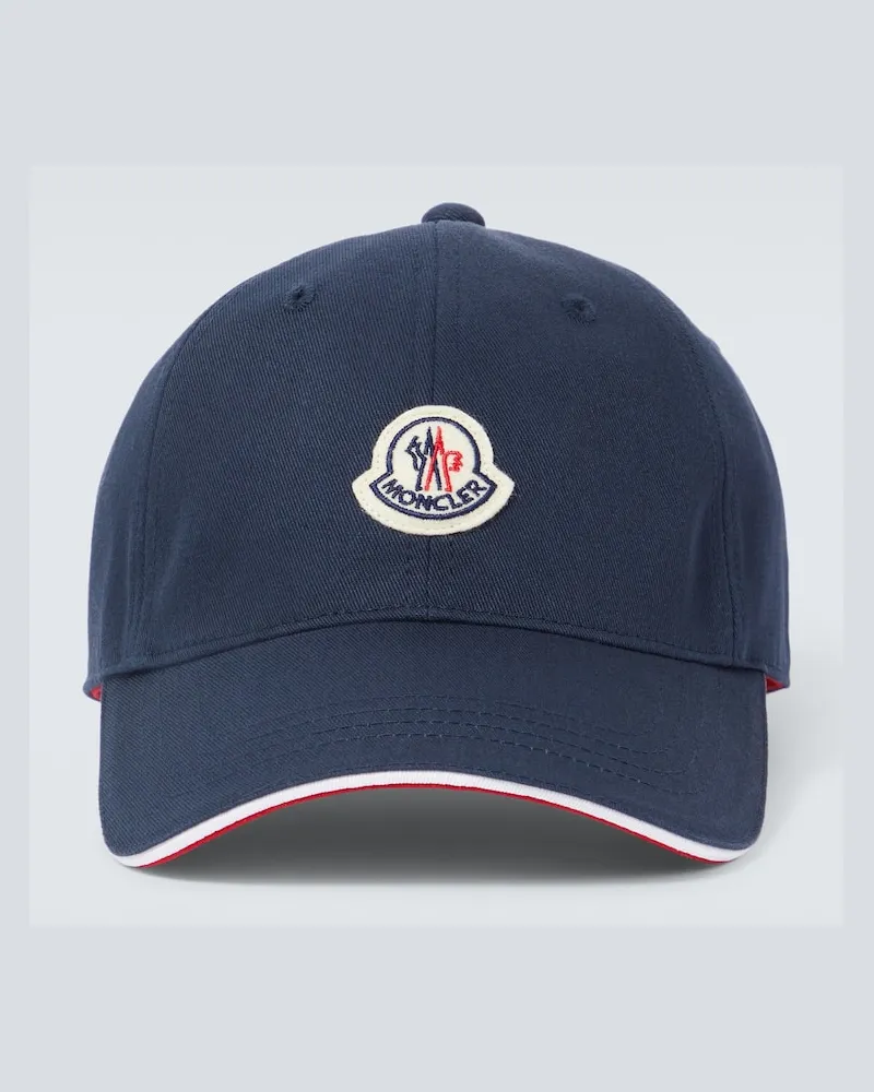 Moncler Baseballcap aus Baumwolle Blau