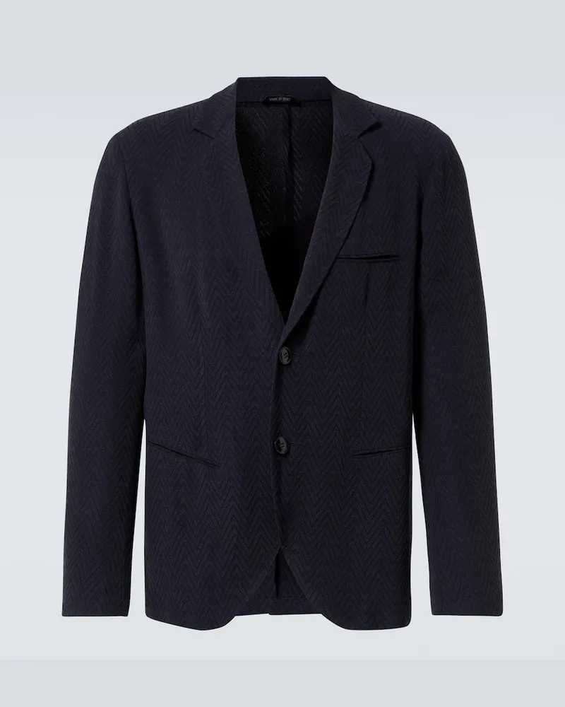Giorgio Armani Blazer aus Jacquard Blau