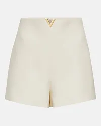 Valentino Garavani High-Rise-Shorts VGold aus Crepe Couture Blau