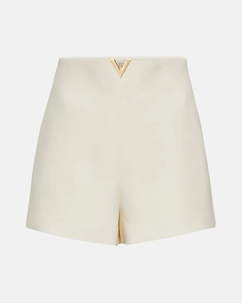 Valentino Garavani High-Rise-Shorts VGold aus Crepe Couture Blau