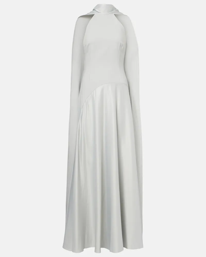 Solace London Robe Cece aus Crêpe und Satin Silber