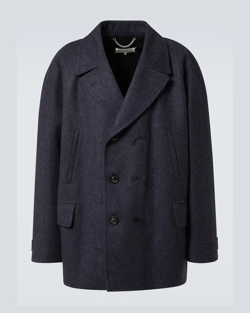 Maison Margiela Cabanjacke aus Wolle Blau
