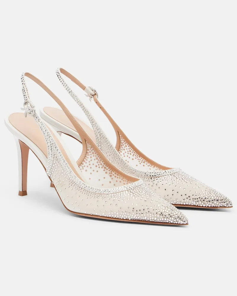 Gianvito Rossi Slingback-Pumps Regina aus Leder Weiß
