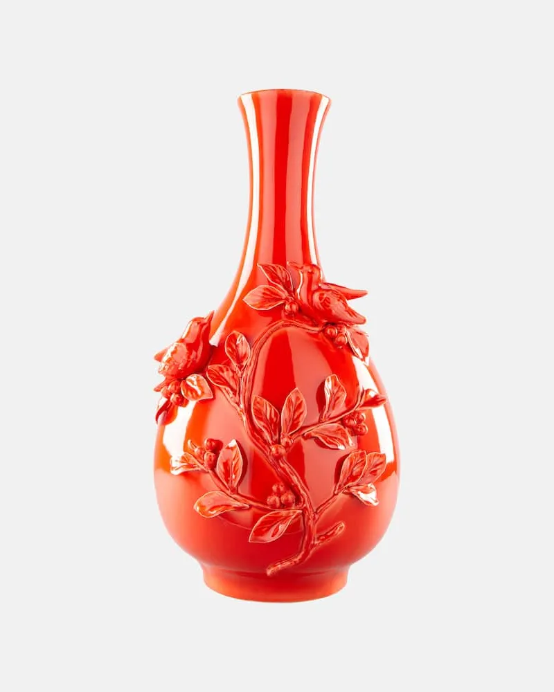POLSPOTTEN Vase 3D Birds Orange