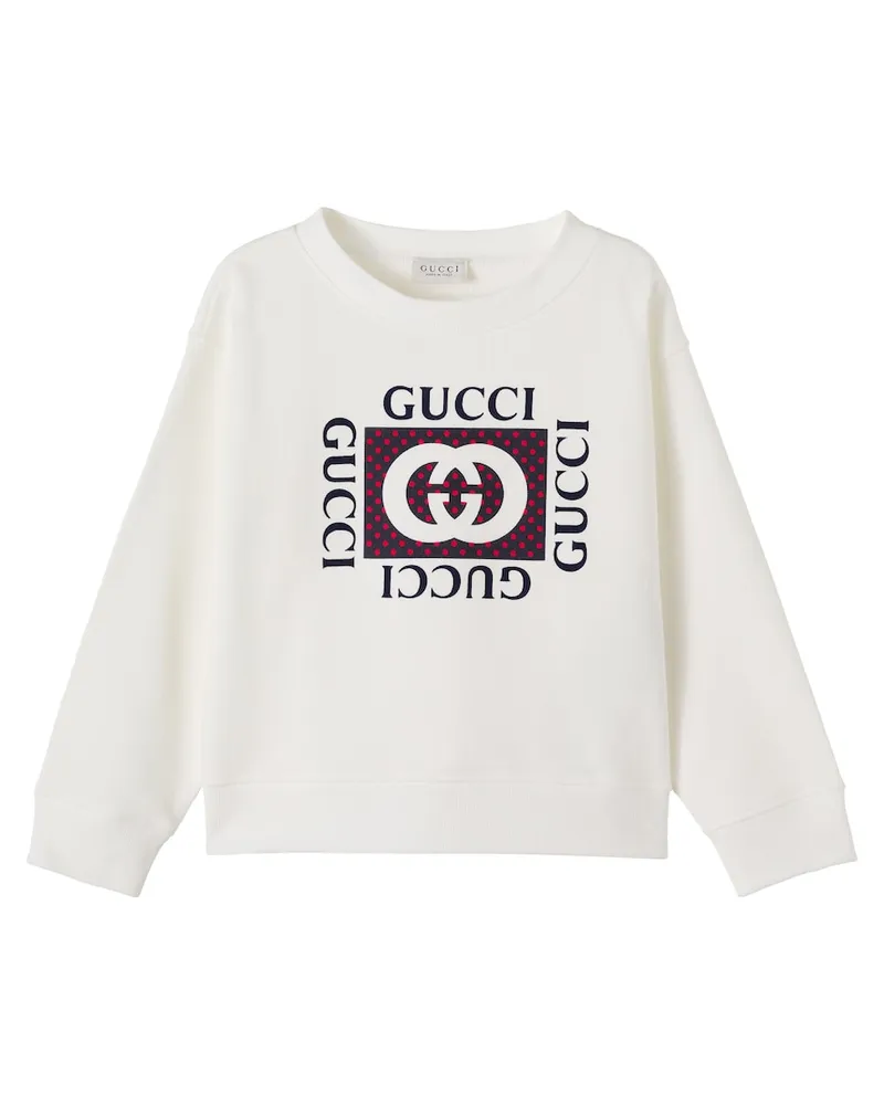 Gucci Sweatshirt Interlocking G aus Baumwolle Weiß