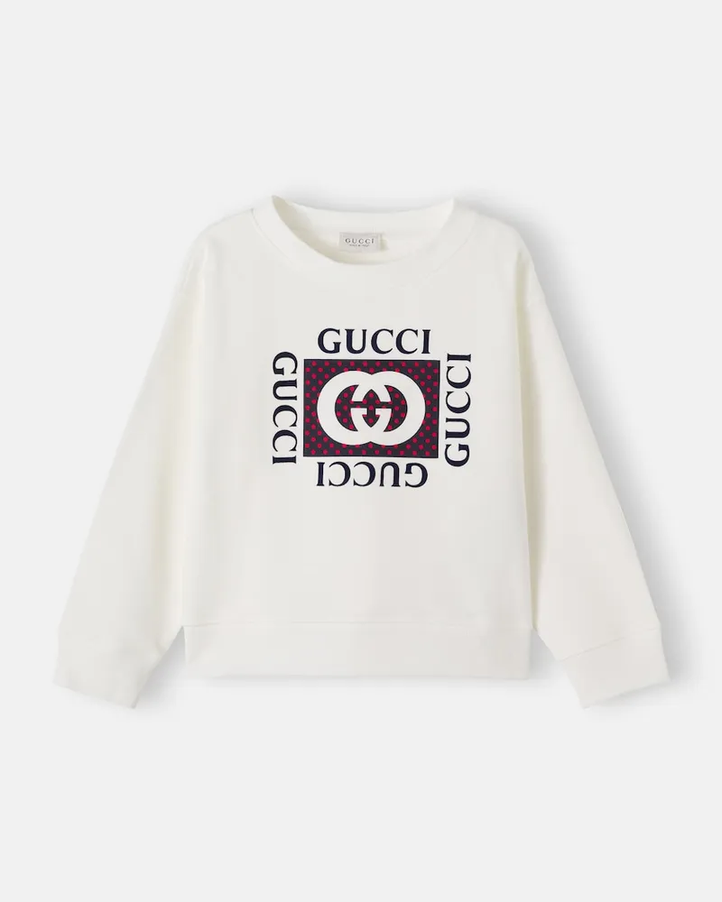 Gucci Sweatshirt Interlocking G aus Baumwolle Weiß