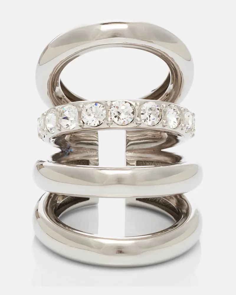 Paco Rabanne Ring mit Kristallen Silber