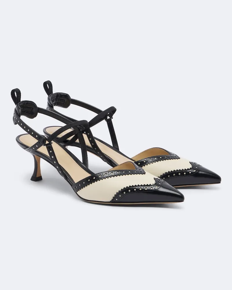 Fendi Slingback-Pumps Colibrì aus Leder Weiß