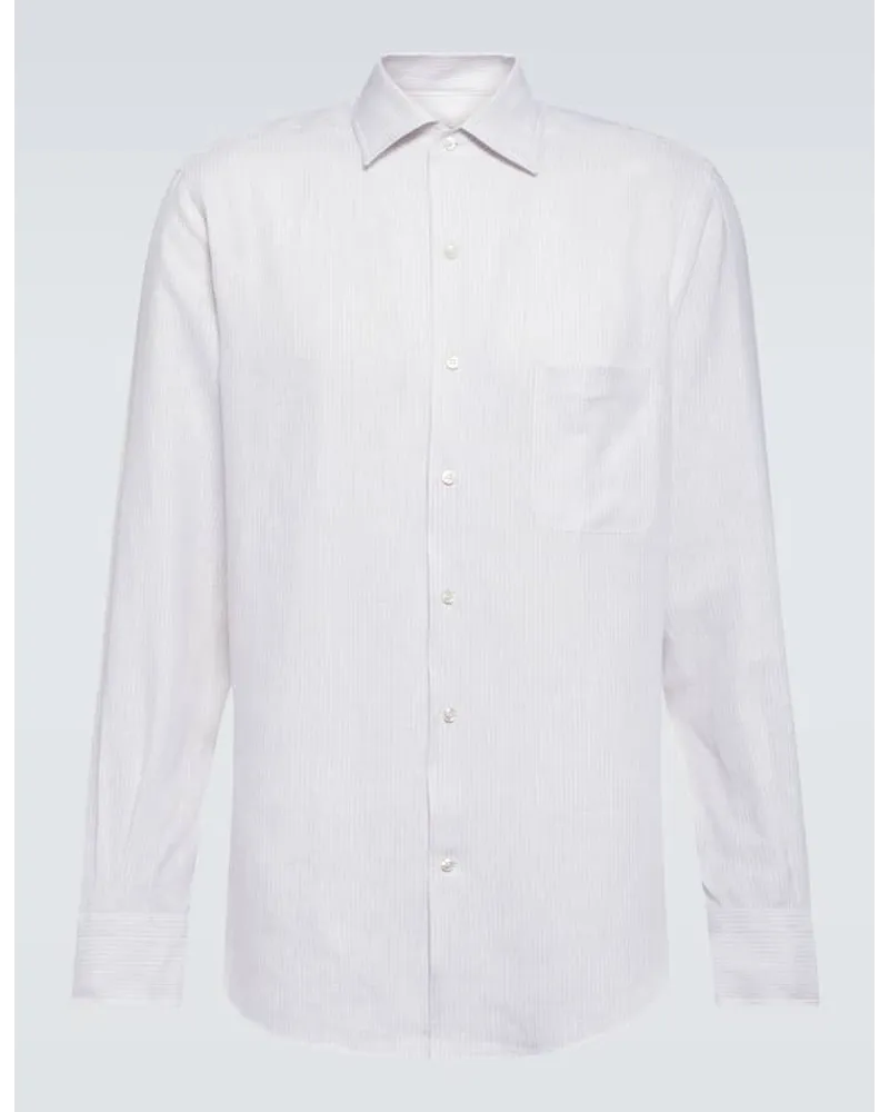 Loro Piana Hemd André aus Leinen Beige