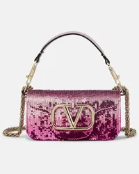 Valentino Garavani Schultertasche mit Pailletten Pink