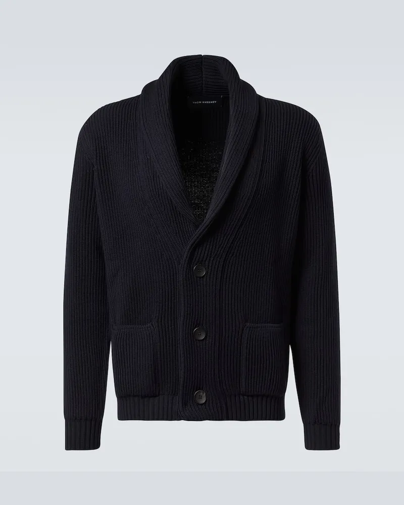 Thom Sweeney Cardigan aus Wolle Blau