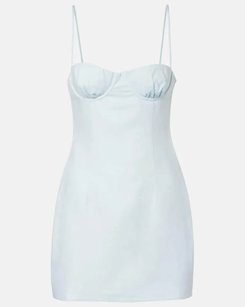 SIR Minikleid aus Leinen Blau