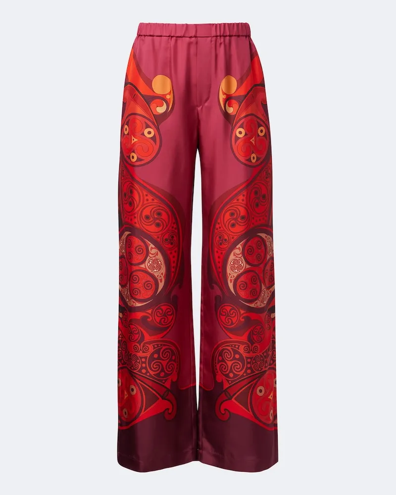 La DoubleJ Weite Hose Club aus Seiden-Twill Violett