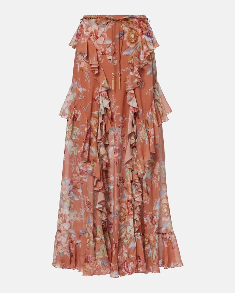 Zimmermann Maxirock Awaken aus Baumwolle und Seide Multicolor