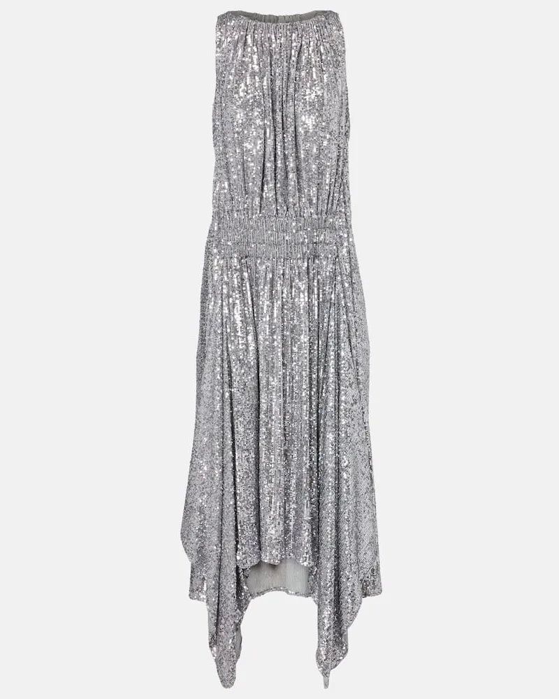 Paco Rabanne Cocktailkleid mit Pailletten Silber
