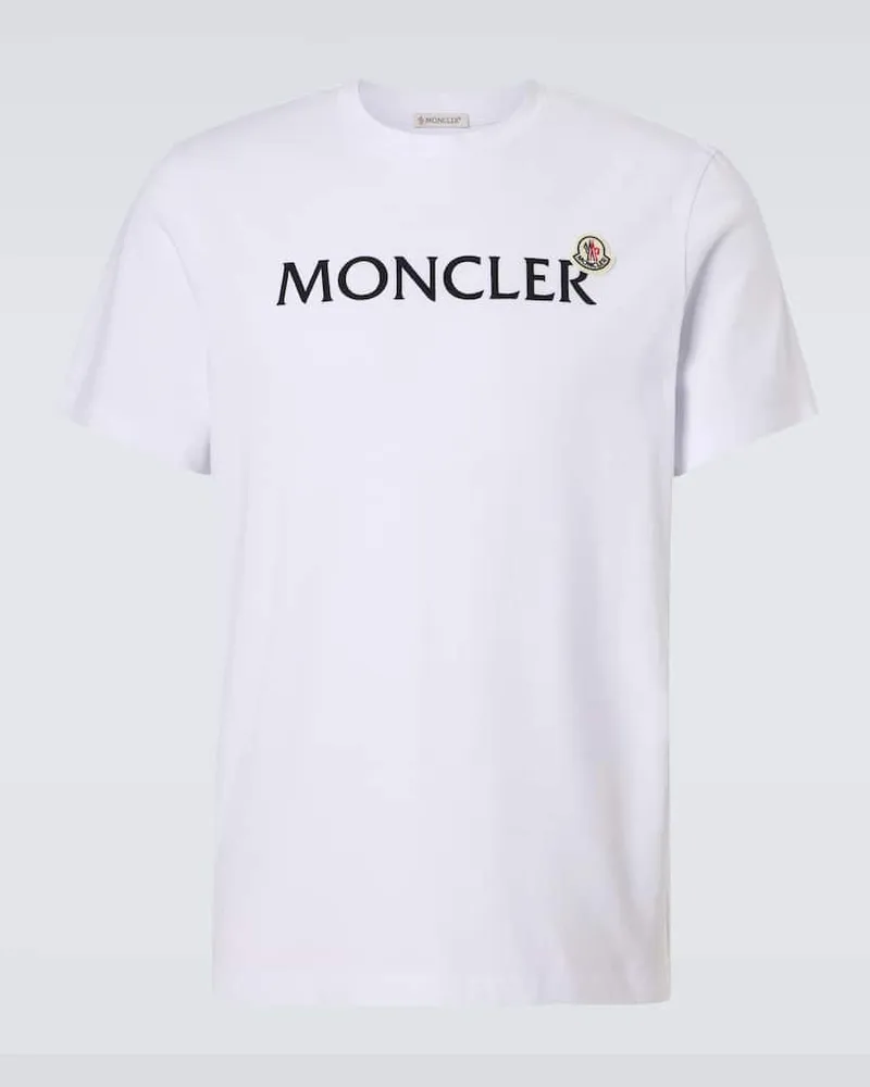 Moncler T-Shirt aus Baumwoll-Jersey Weiß