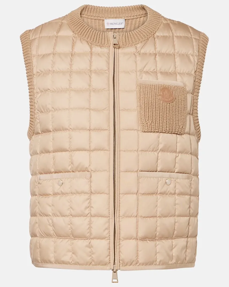 Moncler Daunenweste aus einem Baumwollgemisch Schwarz