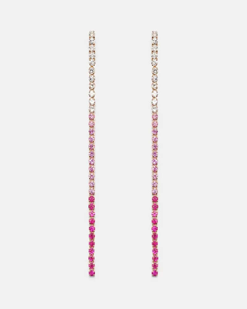 SHAY Ohrringe Single Thread Drop aus 18kt Roségold mit Edelsteinen Gold