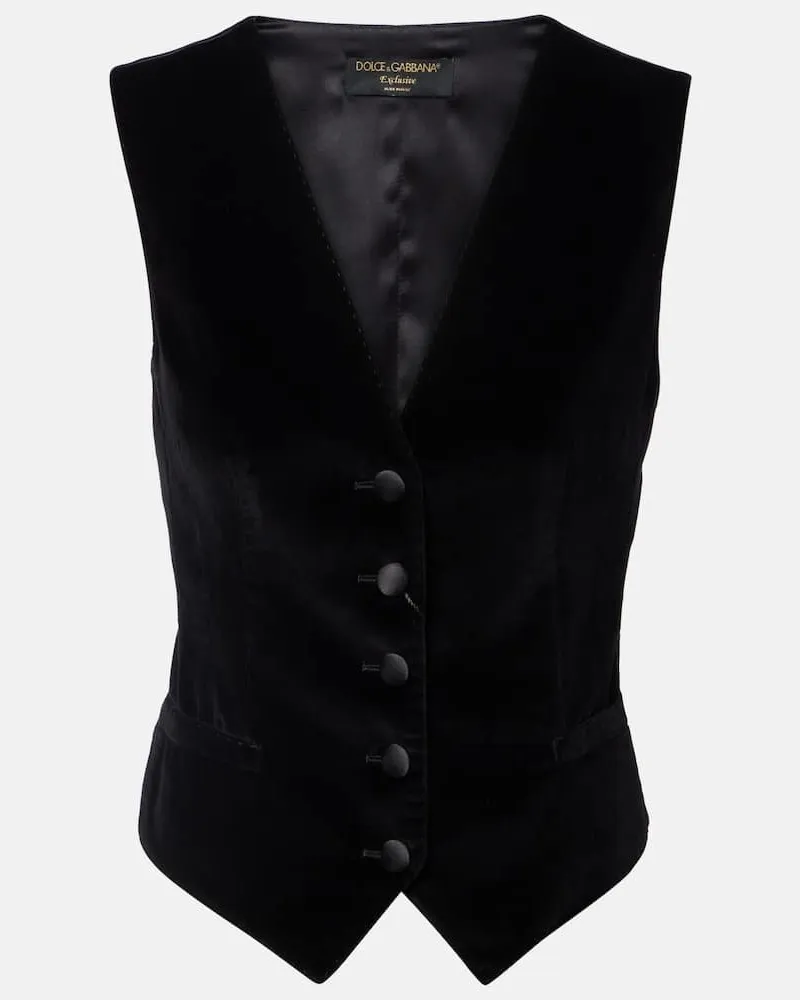 Dolce & Gabbana Weste aus Samt Schwarz