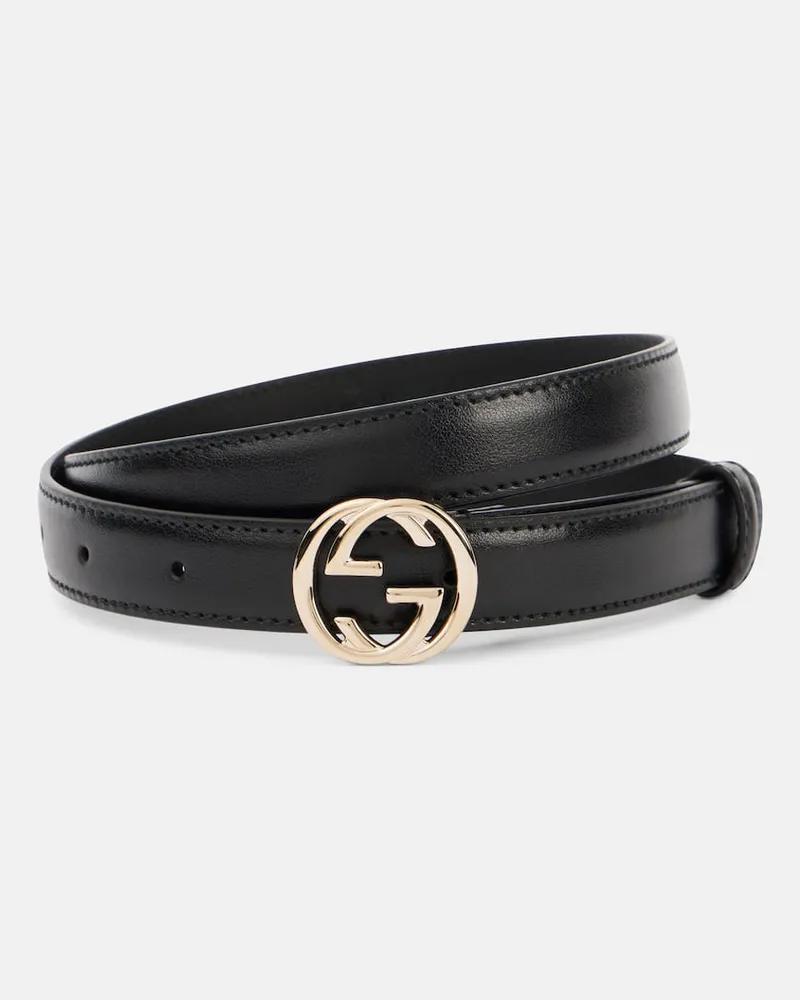 Gucci Gürtel Interlocking G aus Leder Schwarz