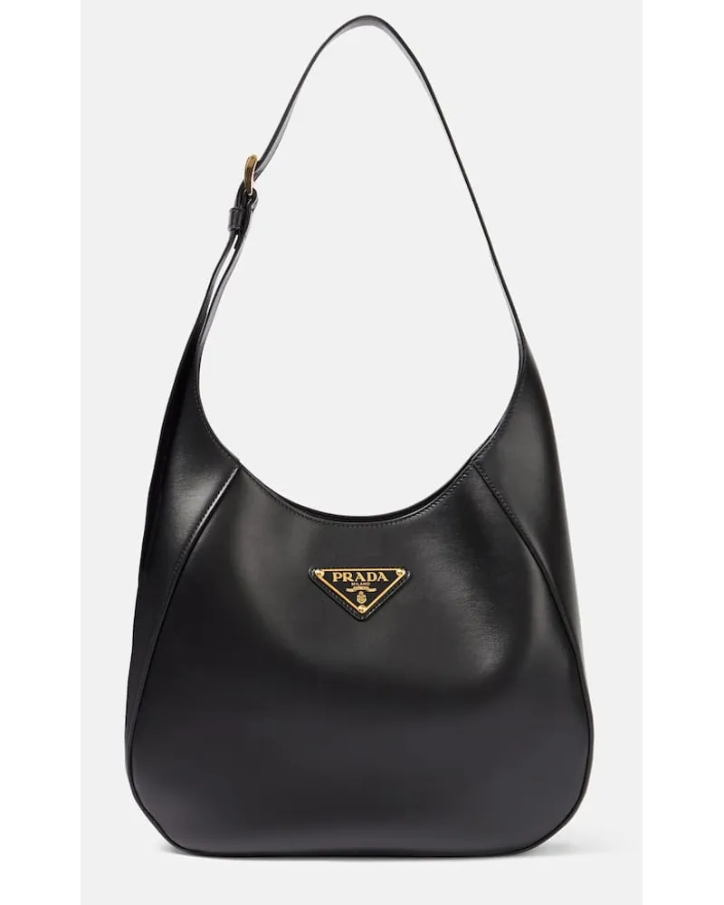 Prada Schultertasche City Medium aus Leder Schwarz