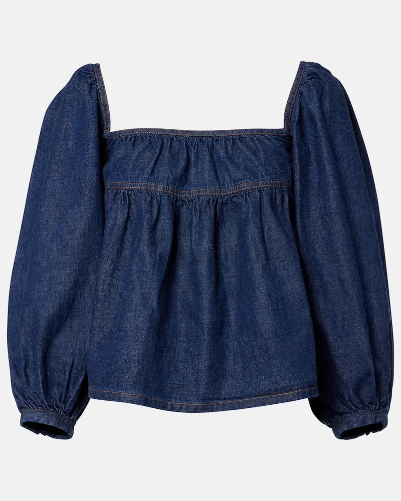 Saint Laurent Bluse aus Denim Blau