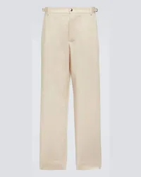 Jacquemus Hose Le Pantalon Jean aus Baumwolle und Leinen Beige