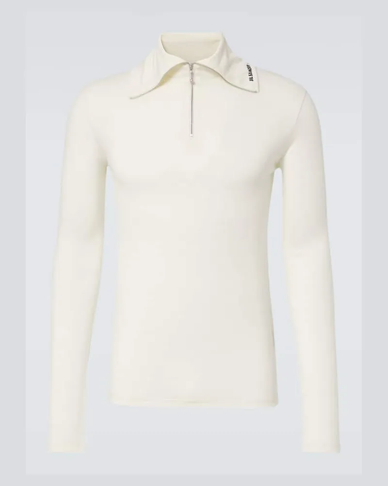 Jil Sander Top aus Strick Weiß
