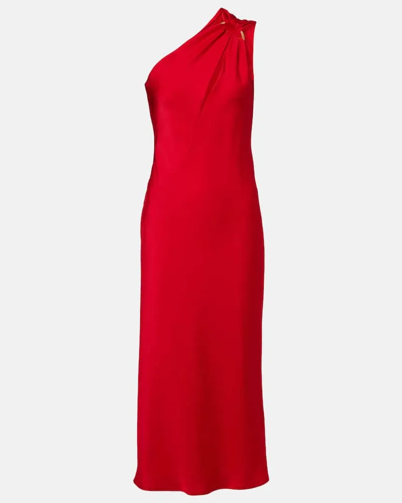 Max Mara Midikleid Entrata aus Satin Rot