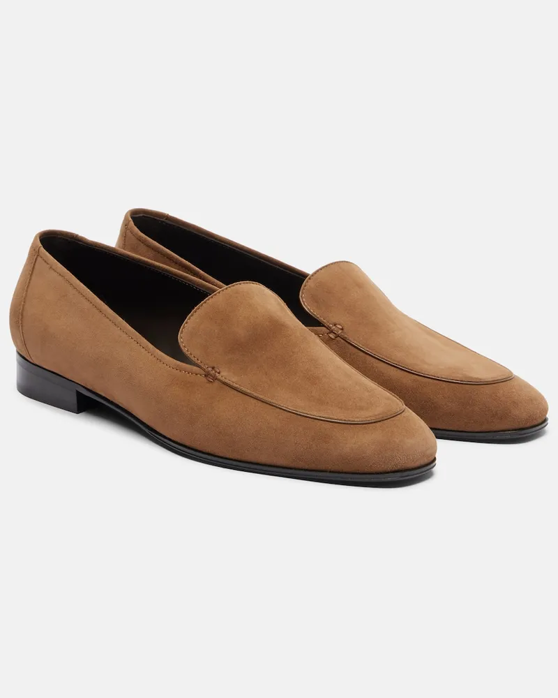 The Row Loafers Adam aus Veloursleder Braun