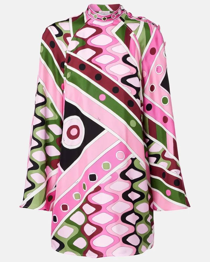Emilio Pucci Minikleid Vivara aus Seidensatin Rosa
