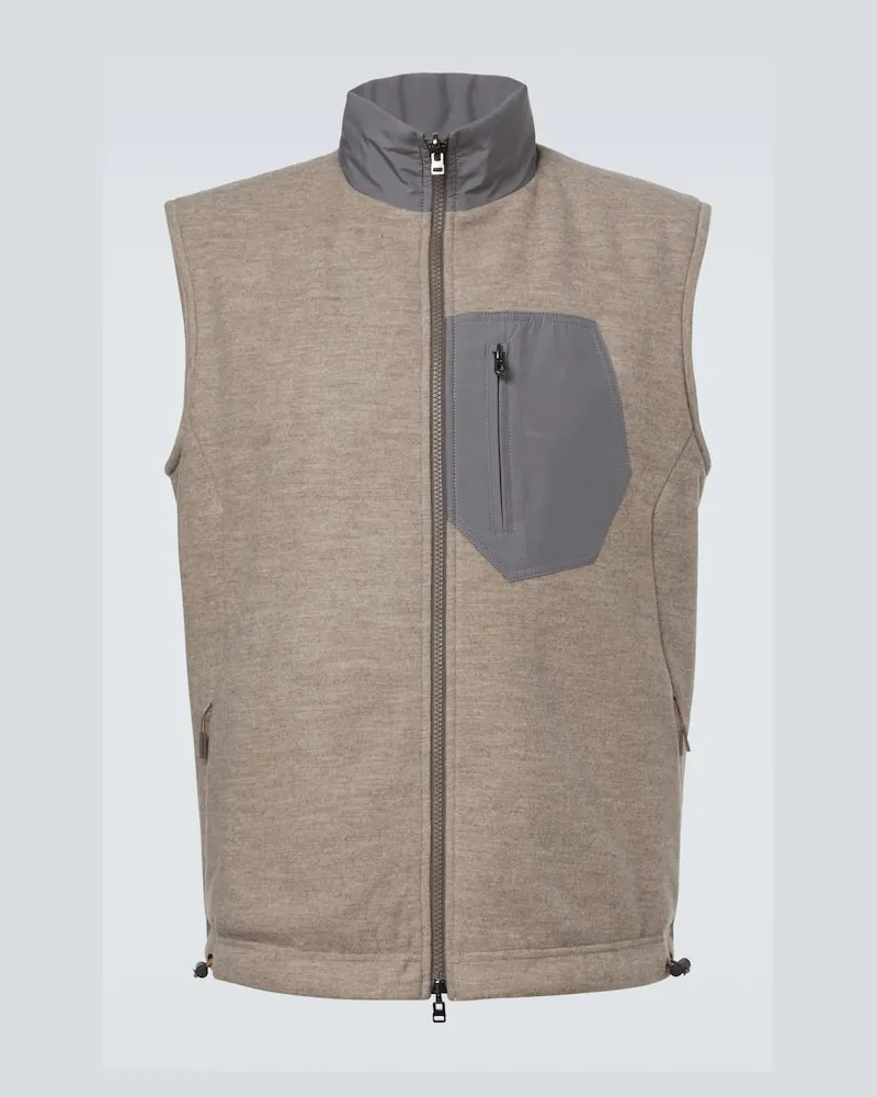 SEASE Wendbare Weste Explorer aus einem Wollgemisch Beige