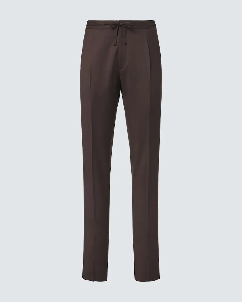 LARDINI Schmale Hose aus Schurwolle Braun