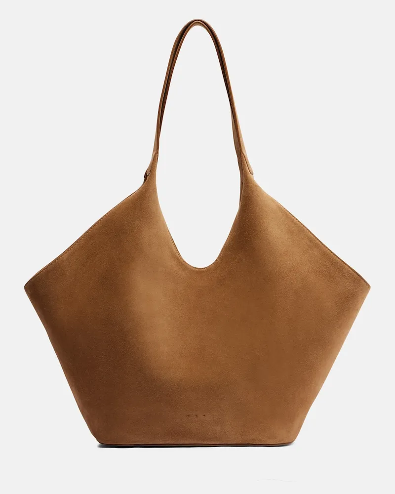 Aesther Ekme Tote Bag Phantom Large aus Veloursleder Beige