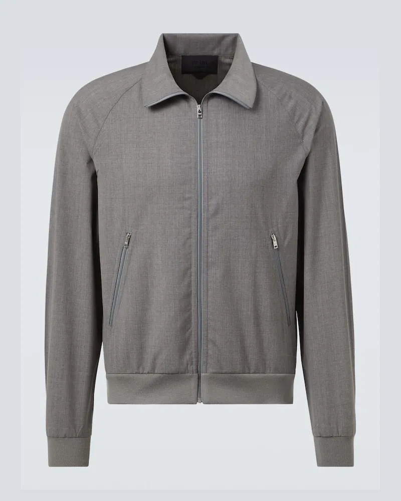 Prada Blouson aus Wolle Grau