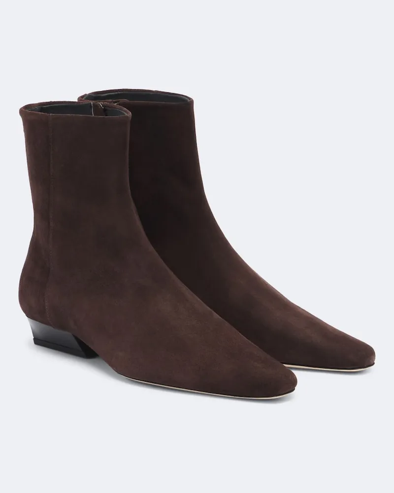 STAUD Ankle Boots Wally aus Veloursleder Braun