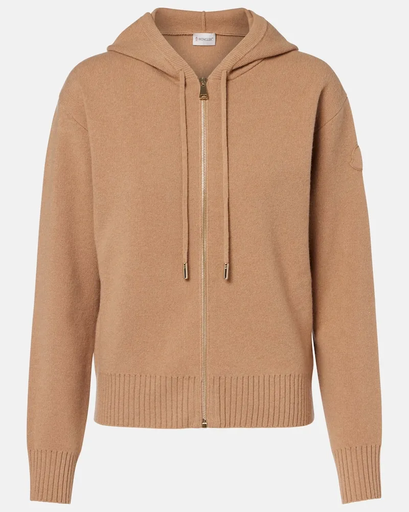 Moncler Cardigan aus Wolle und Kaschmir Braun