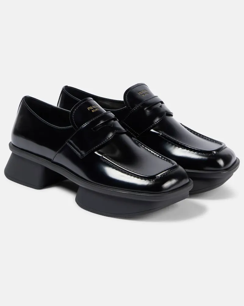 Prada Loafers Equal aus Leder Schwarz
