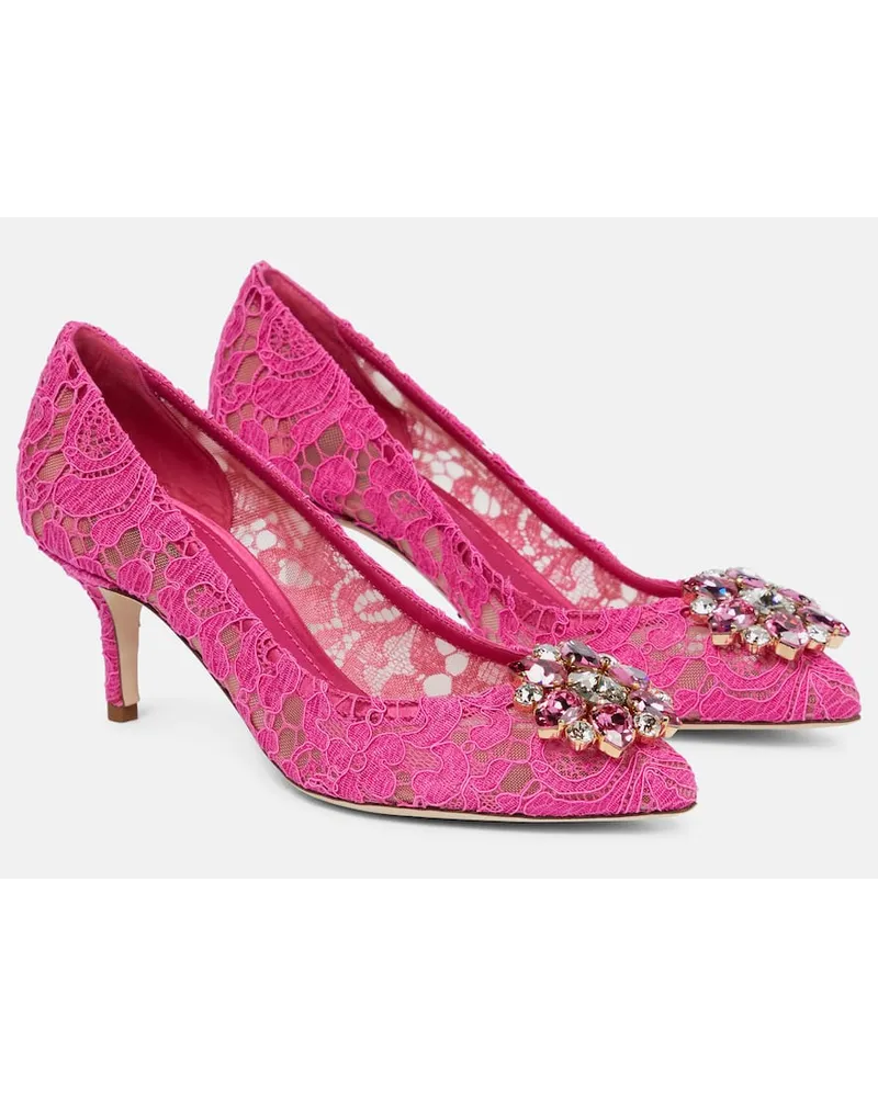 Dolce & Gabbana Pumps Bellucci 60 aus Spitze Pink