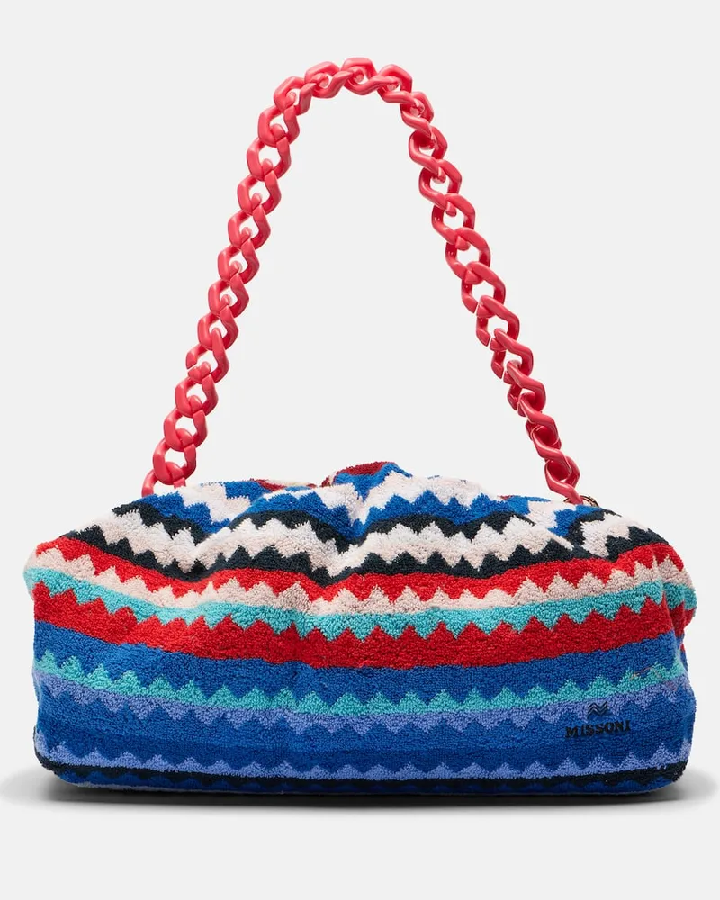 Missoni Schultertasche aus Frottee Multicolor